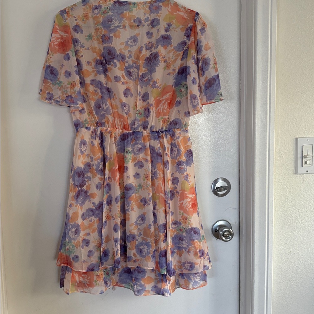Zara Kids Floral Dress in Orange and Purple
